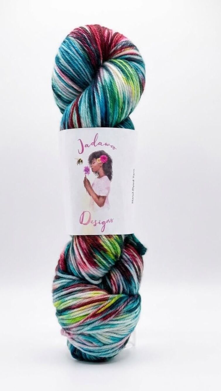 Jadawoo Designs Hand Dyed Yarn Calypso DK Weight Superwash Merino Wool / Nylon